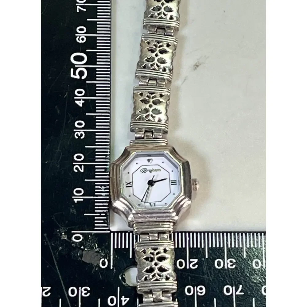 BRIGHTON Barcelona Women’s Quartz Watch Silver Tone Floral Bracelet